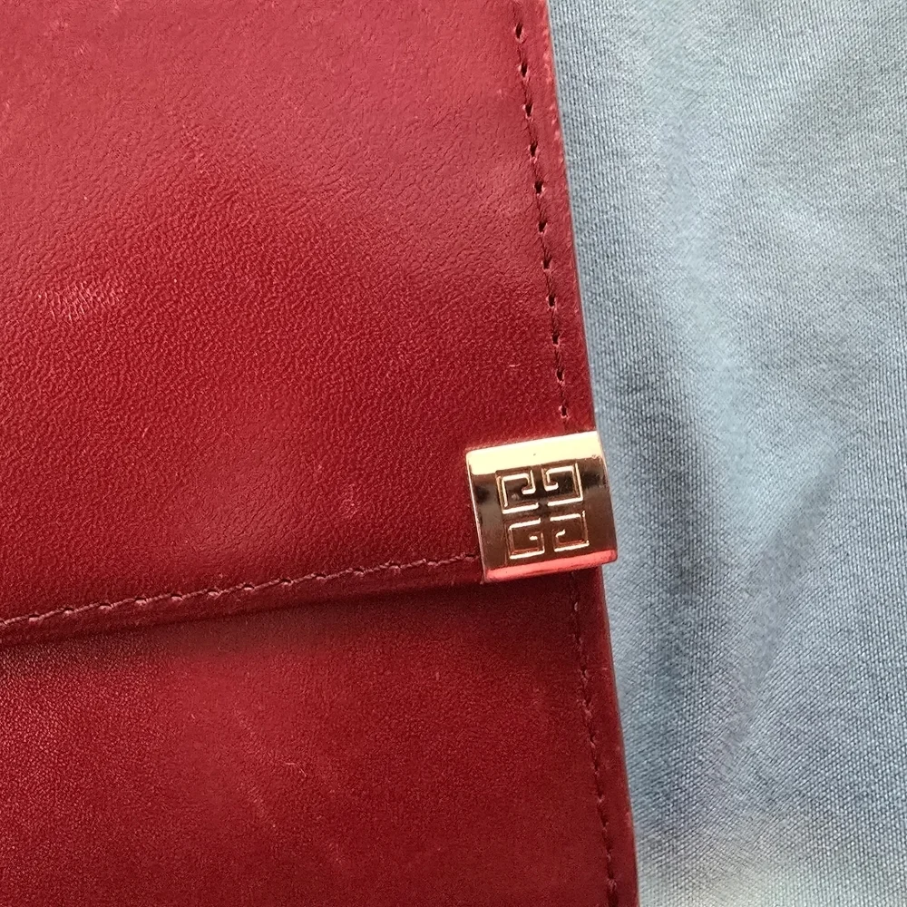 Elegant Burgundy Givenchy Leather Clutch